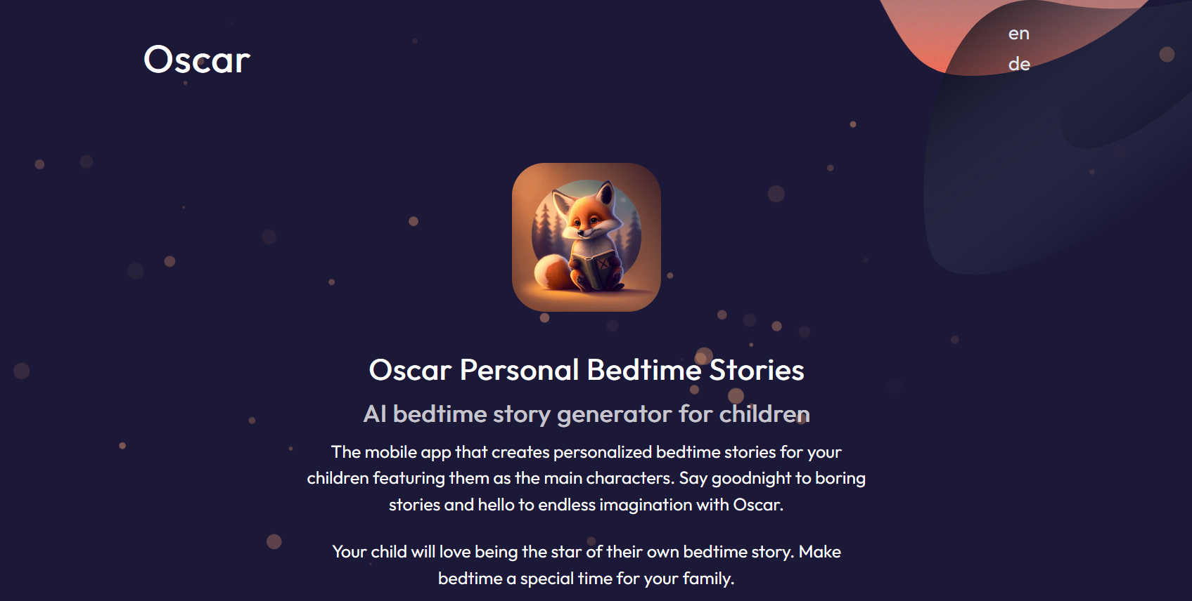 Oscar – bedtime story generator