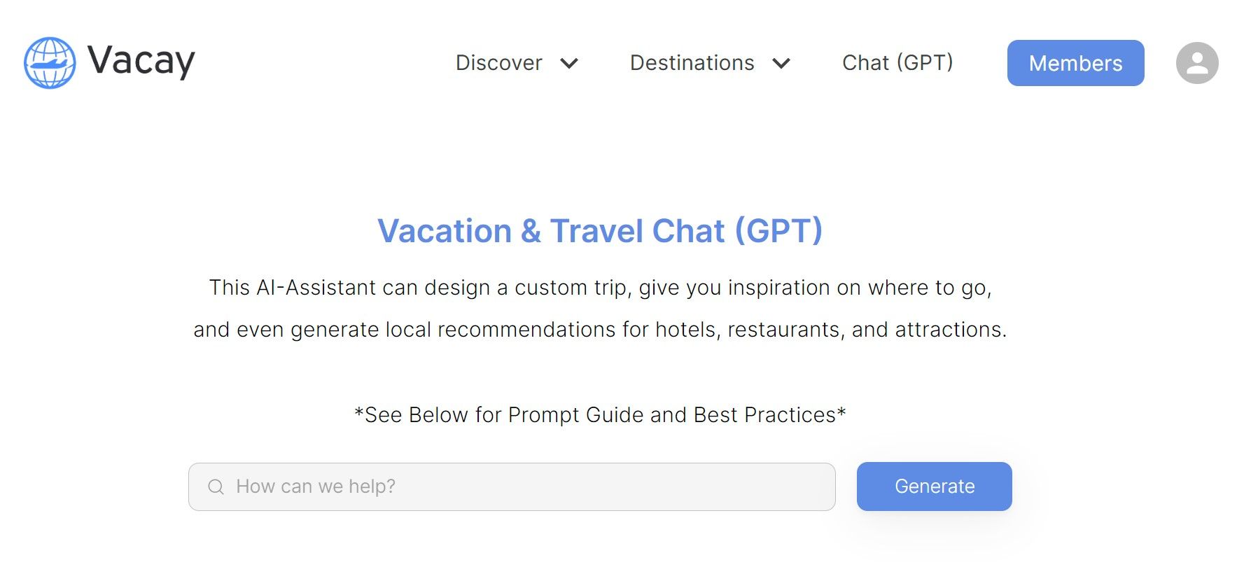 Vacation & Travel Chat (GPT)